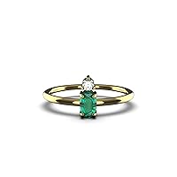 Emerald Ring/Oval Emerald Ring in 14k Gold/Natural Emerald Ring/Graduation Gift/Christmas Gift