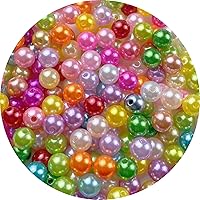 200pcs Pearl Beads 10mm Pearl Craft Beads Smooth Round Loose Pearls with Holes for Bracelet Necklace Earring Jewelry Making Sewing Crafts Home Decoration Vase Filler (Mix Colors)