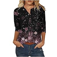 Fashion Shirts for Women, Womens Trendy Short Sleeve Tops 2024 Stylish Summer Casual Graphic Floral Printed Blouses Tees