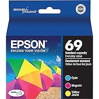 EPSON 69 DURABrite Ultra Ink Color Combo Pack For CX-6000, CX-7000F, CX-7400, CX-8400, CX-9400, CX-9475, NX-400, NX-415, NX-510, NX-515, WF-1100, WF-600, WF-610, WF-615 and other select models