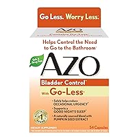 AZO Bladder Control with Go-Less Daily Supplement | Helps Reduce Occasional Urgency* | Helps Reduce Occasional Leakage Due to Laughing, Sneezing and Exercise††† | 54 Capsules