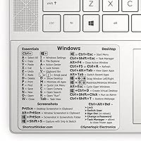 SYNERLOGIC Windows PC Reference Keyboard Shortcut Vinyl Sticker, No-Residue Adhesive, for Any PC Laptop or Desktop SM: 3