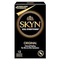 SKYN Original Condoms – 12 Count – Lubricated Latex-Free Condoms – Natural Feeling for Skin-to-Skin Sensation