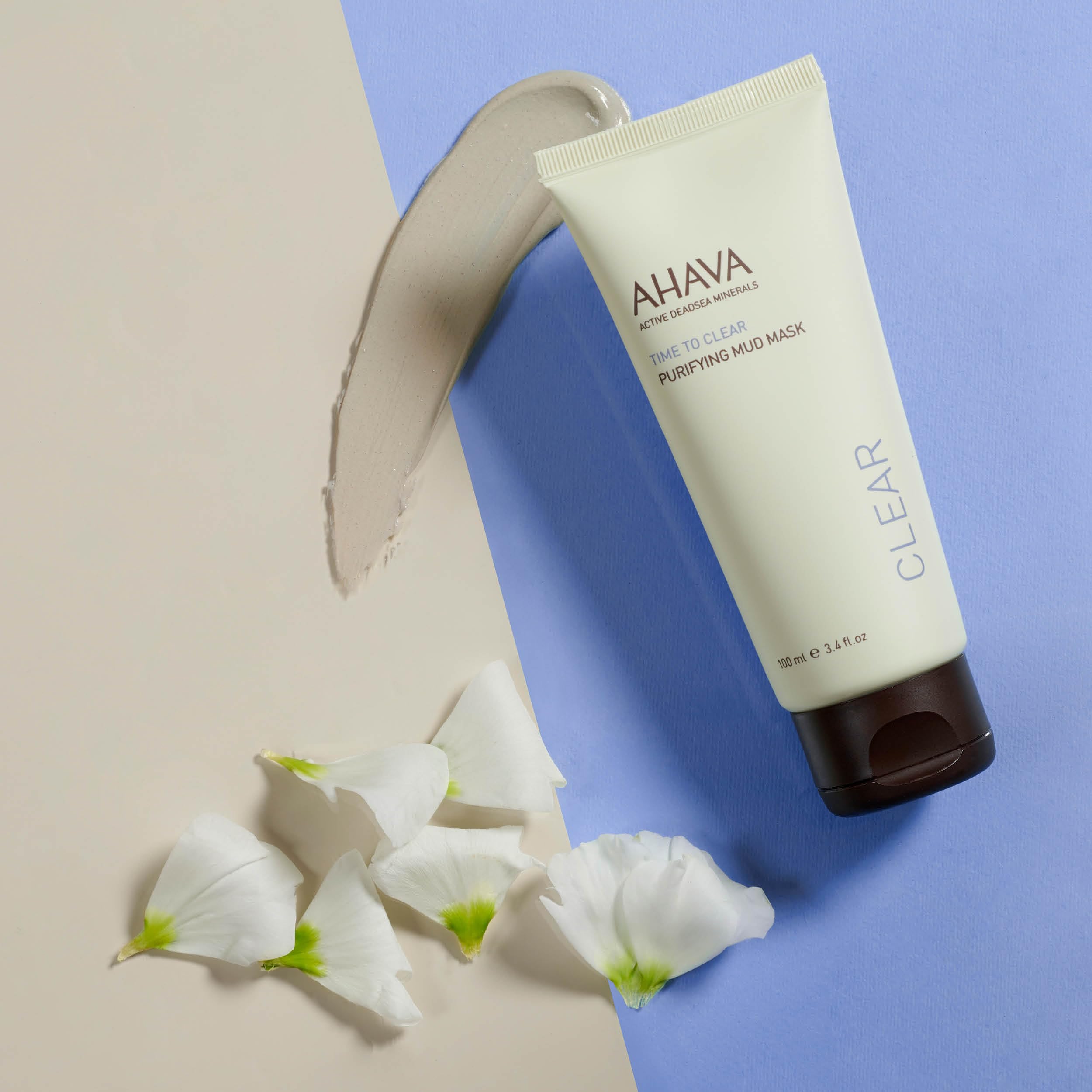 AHAVA Purifying Mud Mask - Indulging Mud Mask Cleaning & Purifying the Skin, Soothes, Softens & Clarifies, Enriched with Exclusive Osmoter, Dead Sea Mud, Aloe Vera, Vitamin B5 & Jojoba Oil, 3.4 Fl.Oz