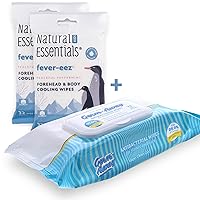 Fresh Scent Antibacterial Hand Wipes Soft Pack 72ct, 1pk Plus 2 Packs of Natural Essentials Fevereez Body Cooling Wipes, (32 ct per pack)