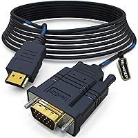 NewBEP HDMI to VGA Cable, 10Ft/3M HDMI Male to VGA Male Adapter Gold-Plated 1080P Active Video Converter Cord Support Notebook PC DVD Player Laptop TV Projector Monitor Etc