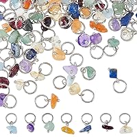 SUPERFINDINGS Natural Stone Pendants Mixed Gemstone Charms with Jump Ring Dangle Charms for Necklace Bracelet Jewelry Making