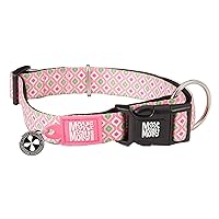 Max & Molly Retro Pink Dog Collar with Safety QR Code Dog Tag - Soft, Adjustable, & Waterproof Collar, Cute Preppy Designs for Both Girl and Boy Dogs & Puppies, Medium