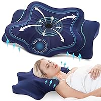 DONAMA Cervical Pillow for Neck and Shoulder,Contour Memory Foam Pillow,Ergonomic Neck Support Pillow for Side Back Stomach Sleepers with Pillowcase