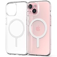 Sinjimoru Strong Magnet Magnetic Clear Phone Case for MagSafe Case, Shockproof Protective Cell Phone Case for MagSafe Accessories for iPhone 15 14 13 12 Series. M-Airclo Basic for iPhone 15
