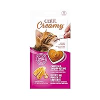 Catit Creamy Lickable Cat Treat – Hydrating and Healthy Treat for Cats of All Ages - Chicken & Shrimp, 5-Pack