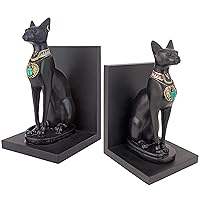 Design Toscano JQ7905 Bastet Cat Goddess of Ancient Egypt Bookends Statues, Full Color