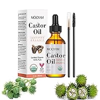 Organic Castor Oil, Jamaican Black Castor Oil Organic Cold Pressed Unrefined, Hexane Free, Pure and Natural Castor Oil for the Whole Body 2.02 Fl oz (1 PCS)