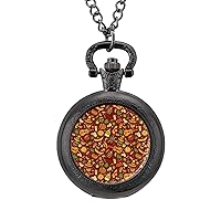 Mexican Latin American Pocket Watch Vintage Pendant Watches Necklace with Chain Gifts for Birthday