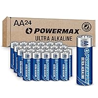 Powermax 24-Count AA Batteries, Ultra Long Lasting Alkaline Battery, 10-Year Shelf Life, Reclosable Packaging