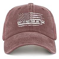Isn't It Past Your Jail Time Cap Funny Golf Hats Pigment Black Trucker Hats Women Gifts for Men Outdoor Cap
