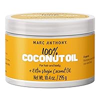 Organic Coconut Oil for Hair, Skin & Body, 10 Fl Oz - 100% Extra Virgin Cold-Pressed Coconut Oil - Lightweight, Hydrating & Absorbs Quickly - Free of Parabens, Sulfates