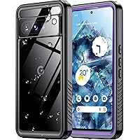 for Google Pixel 8 Pro Case Waterproof,Built-in【Screen & Camera Lens Protector】【IP68 Underwater】 Full Body Heavy Duty Protection【12FT Military Shockproof】 Case for Pixel 8 Pro 6.7”,Purple