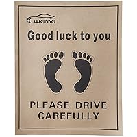 200Pcs Protective Auto Floor Mat, Disposable Paper Floor Mats for Cars, Printed with Cute Footprint and Words Kraft Paper Automotive Floor Mat for Vehicles - 19.7