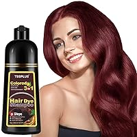 Dark Red Wine Instant Hair Color Shampoo for Gray Hair-Herbal Hair Dye Shampoo 3 in 1 for Women Men,17Fl Oz Color Shampoo Hair Dye,Long Lasting Red Hair Shampoo(Dark Red Wine)