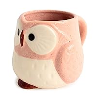 Mino ware Japanese Pottery Mug Cup Owl Shape made in Japan (Japan Import) CPM102 (Carnation Pink)