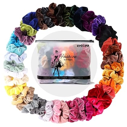 40 Pcs Hair Scrunchies Velvet Elastic Hair Bands Scrunchy Hair Ties Ropes Scrunchie for Women or Girls Hair Accessories - 40 Assorted Colors