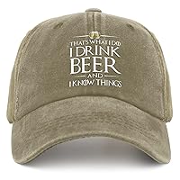That's What I Do I Drink Beer and I Know Things Hats for Men Baseball Retro Trucker Unisex Black Hiking Cap Gift