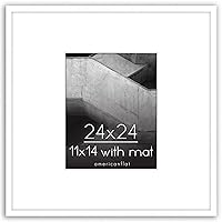 Americanflat 24x24 Picture Frame in White - Use as 11x14 Picture Frame with Mat or 24x24 Frame Without Mat - Thin Border Photo Frame with Plexiglass Cover - Square Picture Frame for Wall Display
