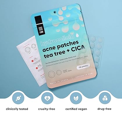 LE GUSHE Acne Pimple Patches for Face 132 dots - Absorbing Hydrocolloid Blemish Spot Skin Treatment and Care Dressing