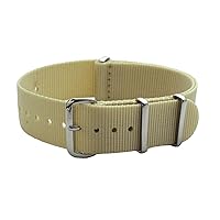 20mm Beige Ballistic Nylon Watch Strap Polished Buckle NT190