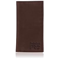 Timberland PRO Men's Leather Long Bifold Rodeo Wallet with RFID, Dark Brown, One Size