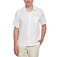 Cubavera Men's Short Travel Select Linen-Blend One Pocket Shirt