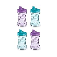 NUK Fun Grips Hard Spout Spill Proof Sippy Cup, 10 oz. – Easy to Hold Toddler Cup, 4pk – BPA Free, Spill Proof Sippy Cup