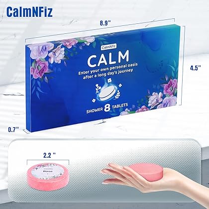 CalmNFiz Shower Steamers Aromatherapy,Spa Kit, Gifts for Mom,Shower Bombs with Essential Oils,Valentine Gifts for Women,Self Care&Relaxation Birthday Gifts for Women and Men,Blue Set,8 Packs