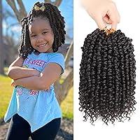 Passion Twist Hair For Kids - 8 Packs 6 Inch Passion Twist Crochet Hair For Black Women, Crochet Pretwisted Curly Hair Passion Twists Synthetic Braiding Hair Extensions(6 Inch 8 Packs, 2)
