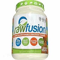 Rawfusion- Vegan Protein Powder, Natural Chocolate - 21g of Plant Based Protein, Low Net Carbs, Non Dairy, Gluten/Lactose Free, Soy Free, Kosher, Non-GMO, 2lb Pound