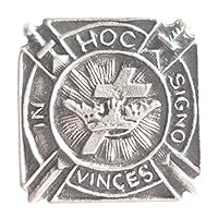 Masonic Knights Templar in Hoc Signo Vinces Emblem Pewter Pin Badge