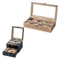 Watch Box Case Organizer Display Storage with Jewelry Drawer for Men Women Gift, Wood Black 9B9DLCGX 9S61W35D
