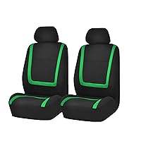 FH Group Car Seat Covers Front Set in Cloth-Car Seat Covers for Low Back Car Seats with Removable Headrest,Universal Fit,Automotive Seat Covers,Washable Car Seat Cover for SUV,Sedan,Van Green
