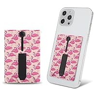 Pink Flamingos Cell Phone Card Holder for Phone Case Stick On Card Wallet Sleeve Phone Pocket for Back of Phone