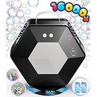 Beefunni Upgrade Bubble Machine Automatic Bubble Blower for Kids Toddler Adult,16000+ Bubbles/min, Bubble Machine Battery Operated, Rotatable 360° Bubble Maker Toy for Outdoor Birthday Party, Black