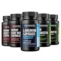 L Arginine, Saw Palmetto, and Horny Goat Weed | Ultimate Performance and Vitality Bundle for Men | 60 L Arginine Capsules, 100 Saw Palmetto Capsules, and 10 Horny Goat Weed Capsules