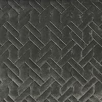Geometric Designed Luxurious Quilted Velvet Fabric for Upholstery, Sofa, Dining Chairs, Cushions, Pillows, Padding - Width 54 inches - Fabric by The Yard (Gray)