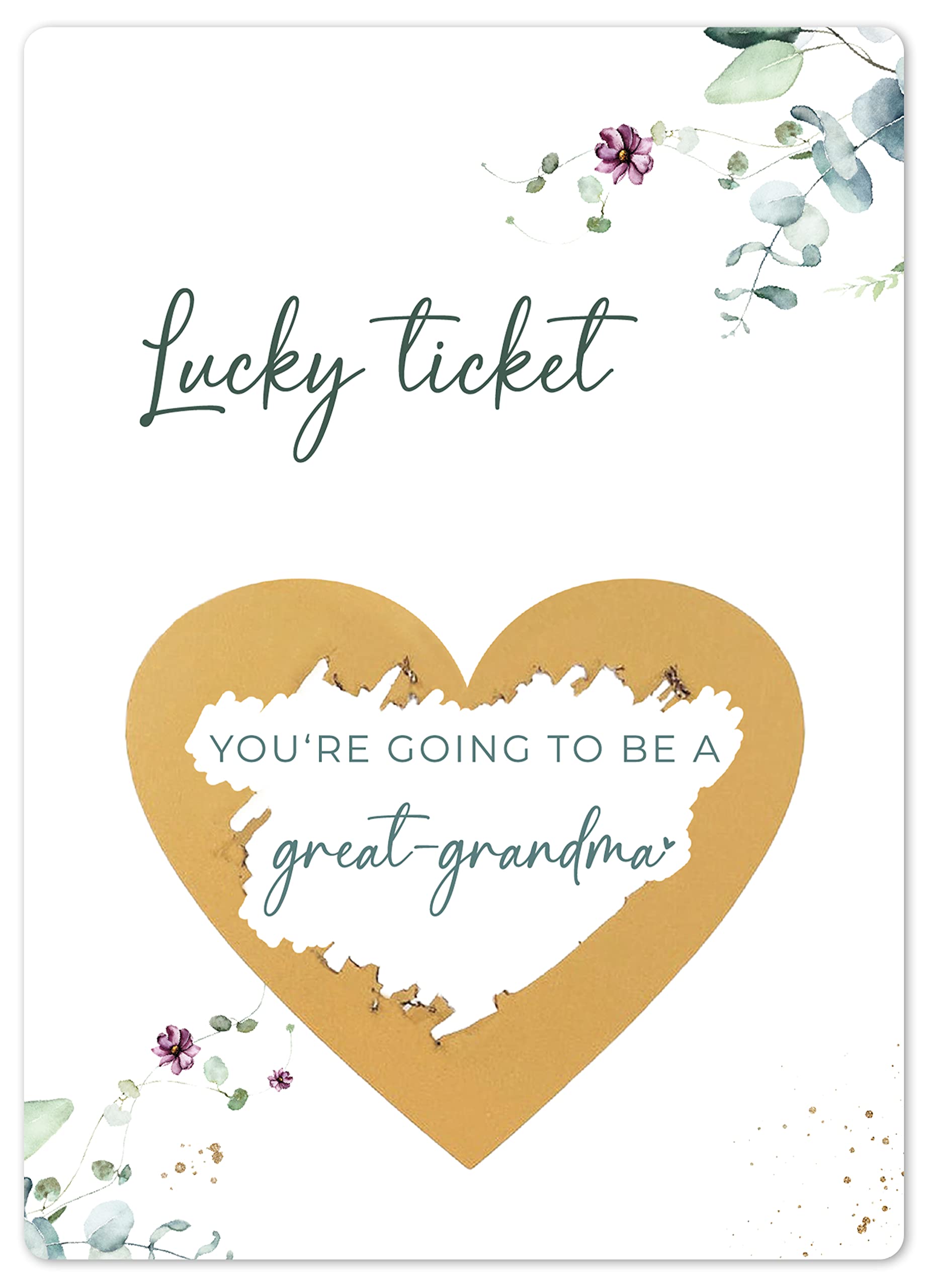 Joli Coon Pregnancy announcement scratch card - You are going to be a great grandma - Baby announcement - Eucalyptus