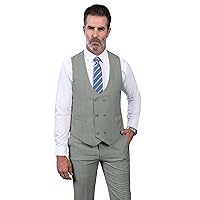 Men Suit Vest Plaid 2 Pieces Tuxedo Vest Pants Slim Fit Vest Men Business Vintage Waistcoat for Wedding