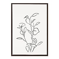 Sylvie Botanical Sketch Print No 2 Framed Canvas Wall Art by The Creative Bunch Studio, 23x33 Brown, Decorative Minimalist Botanical Art for Wall