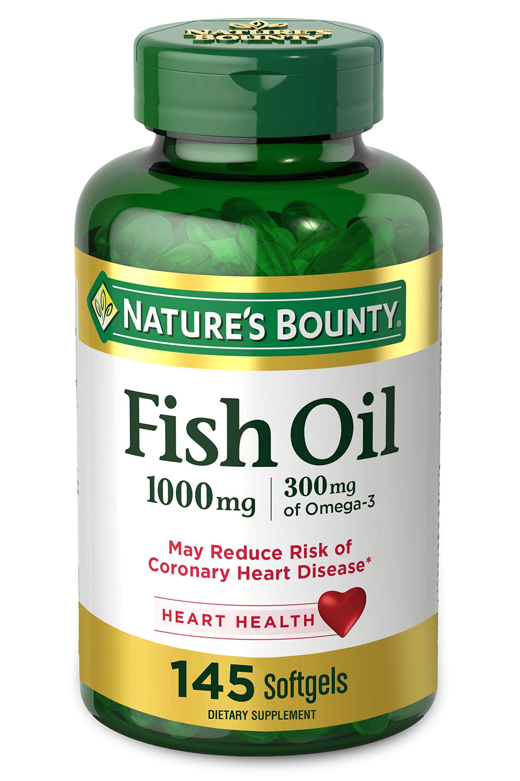 Nature's Bounty Fish Oil Omega-3 1000 mg Soft Gels, 145 Count