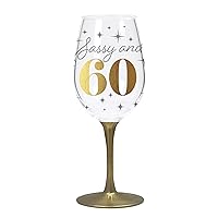 QWGO-20899 Sassy and 60' Birthday Acrylic Wine Glass, 12 oz, 60
