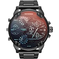 Diesel Mr. Daddy Watch for Men, multifunctional movement with Silicone, Stainless steel or Leather strap