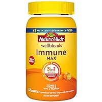 Nature Made Wellblends ImmuneMAX Gummies, Vitamin C 1000mg + Zinc, Selenium, & Vitamin D3 5000 IU, Immune Support Supplement, 42 Gummies